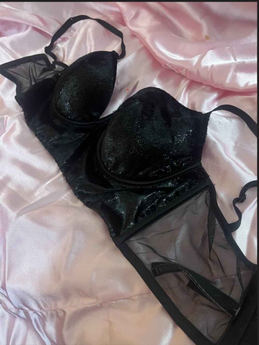 Victoria's Secret Black Velvet Sparkle Bralet